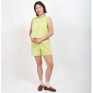 GRAVEL & GOLD Essi Drawstring Short in “Endive” Lime Green Colorway, Size M (2)